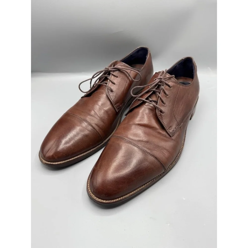 Cole Haan Dress Shoes GRAND.OS Size 13 M‎ Brown Cap Toe Oxford Formal Lace-Up